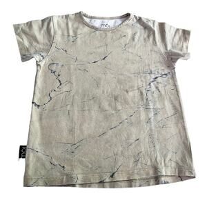 Moi boys marble print organic cotton short sleeve t-shirt size 5-6